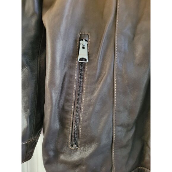 Maceoo Mens Brown Lamb leather Degrade Jacket Plus size 3X designer Outdoor - Picture 3 of 13